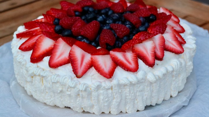 Strawberry birthday cake