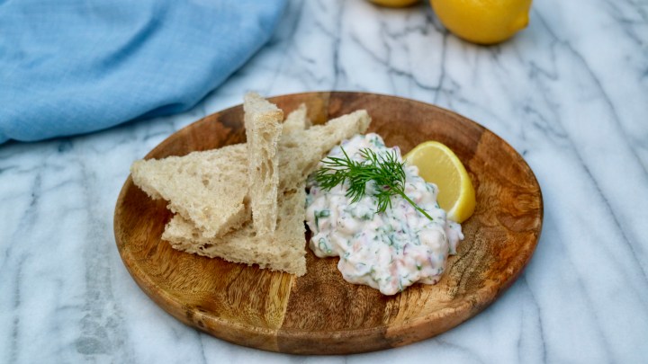 “Toast Skagen” Shrimp salad