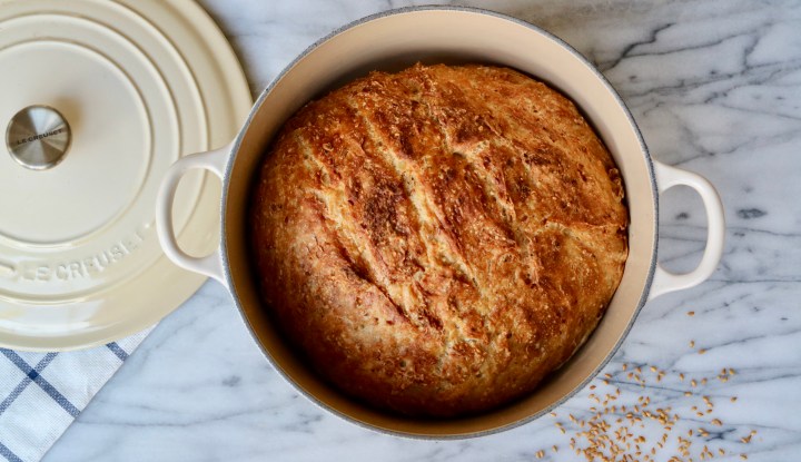 No-Knead bread with flaxseeds